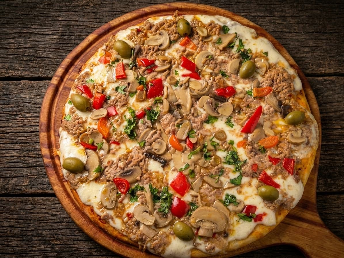 Atún con champiñones
