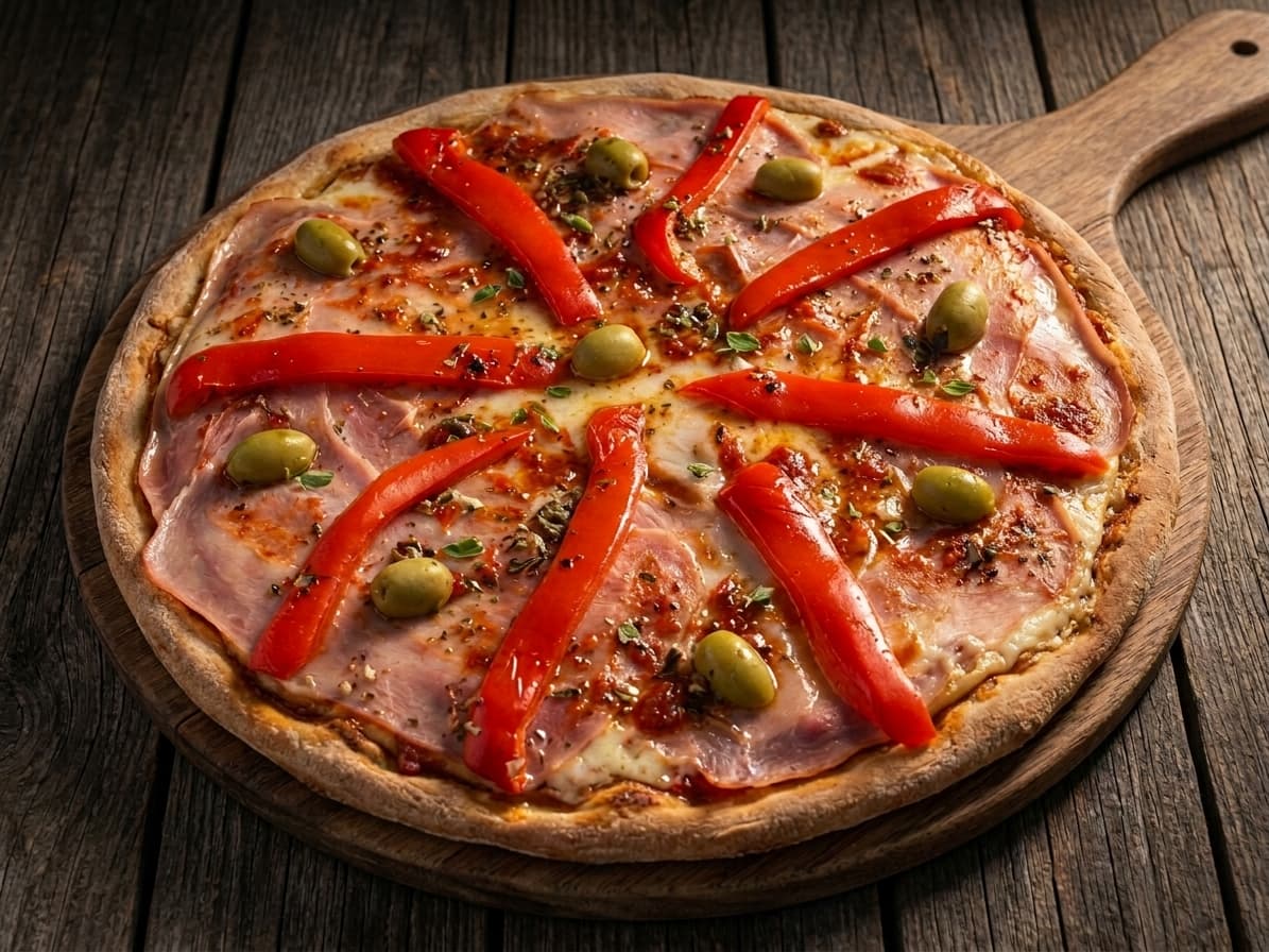 Jamón y morrones